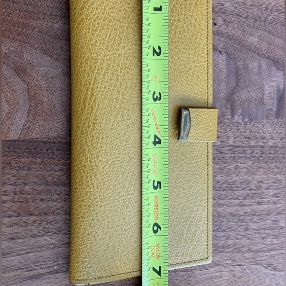 VINTAGE Gold Yellow Baronet Checkbook Wallet Cowhide Leather Snap Retro 80s - Picture 13 of 13